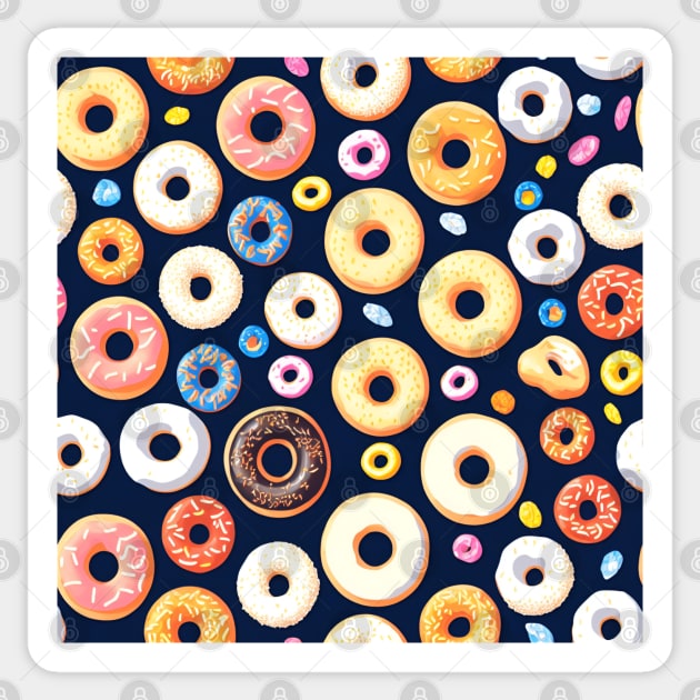 Seamless donuts pattern Sticker by John`s patterns